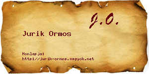 Jurik Ormos névjegykártya